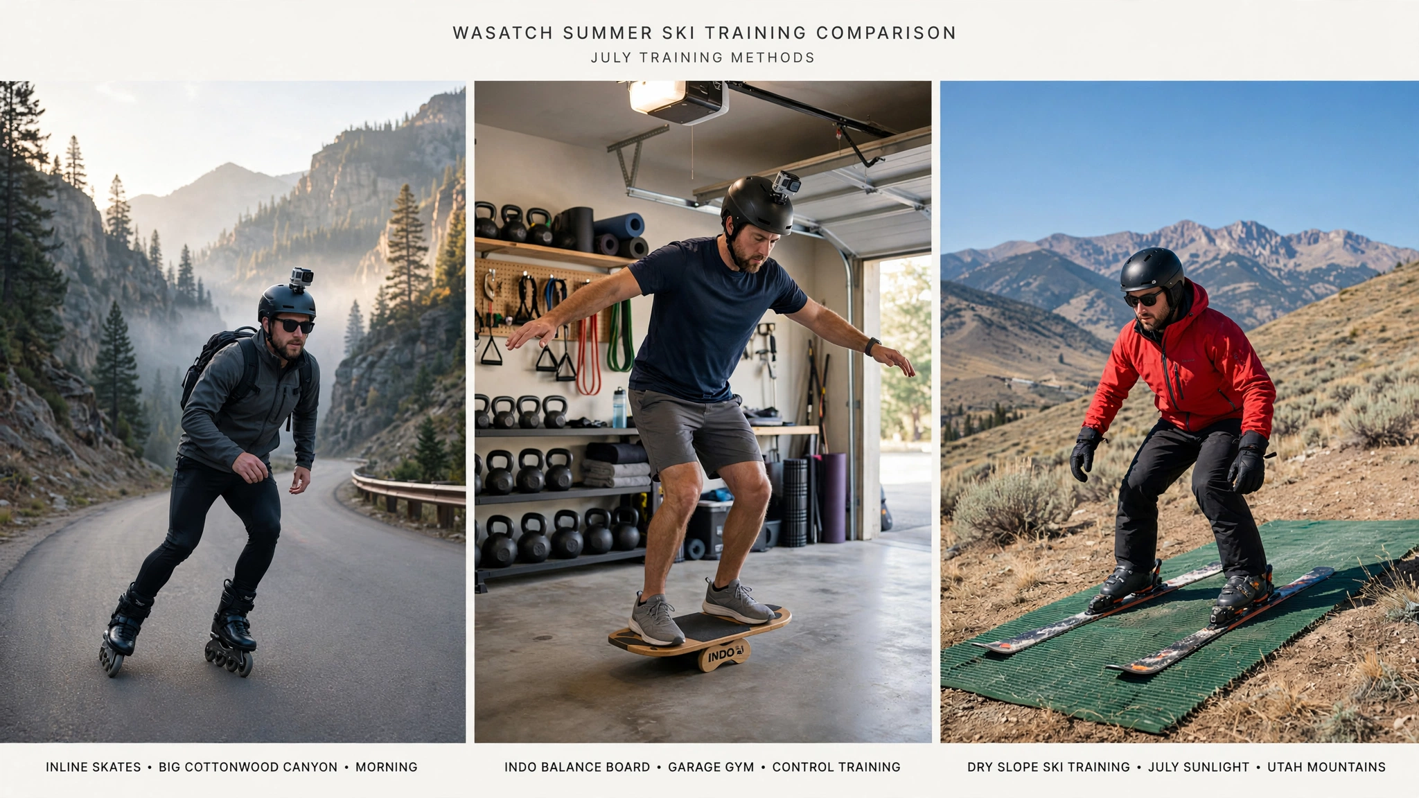 July Ski Training Test: Inline Skates vs Balance Boards vs Slide Mats. What Actually Works in the Wasatch